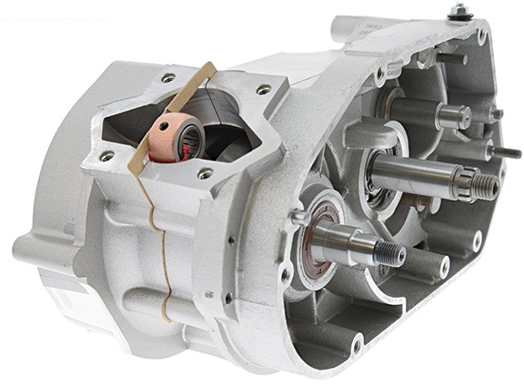 Rumpfmotor S51 4-Gang Gehäuse silber-metallic lackiert