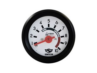 Drehzahlmesser 6V weiß Simson Logo