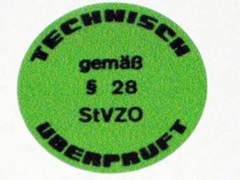 Nostalgie Aufkleber "technisch überprüft" grün