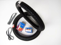 Reifensatz 2,75x16 Vee Rubber 015(wie K35)m. Schl. & Felgenband Reifensatz 2,75x16 Vee Rubber 015(wie K35)m. Schl. & Felgenband