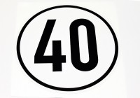 Aufkleber Mopedanhänger 40 km/h mit schwarzem Rand Aufkleber Mopedanhänger 40 km/h mit schwarzem Rand