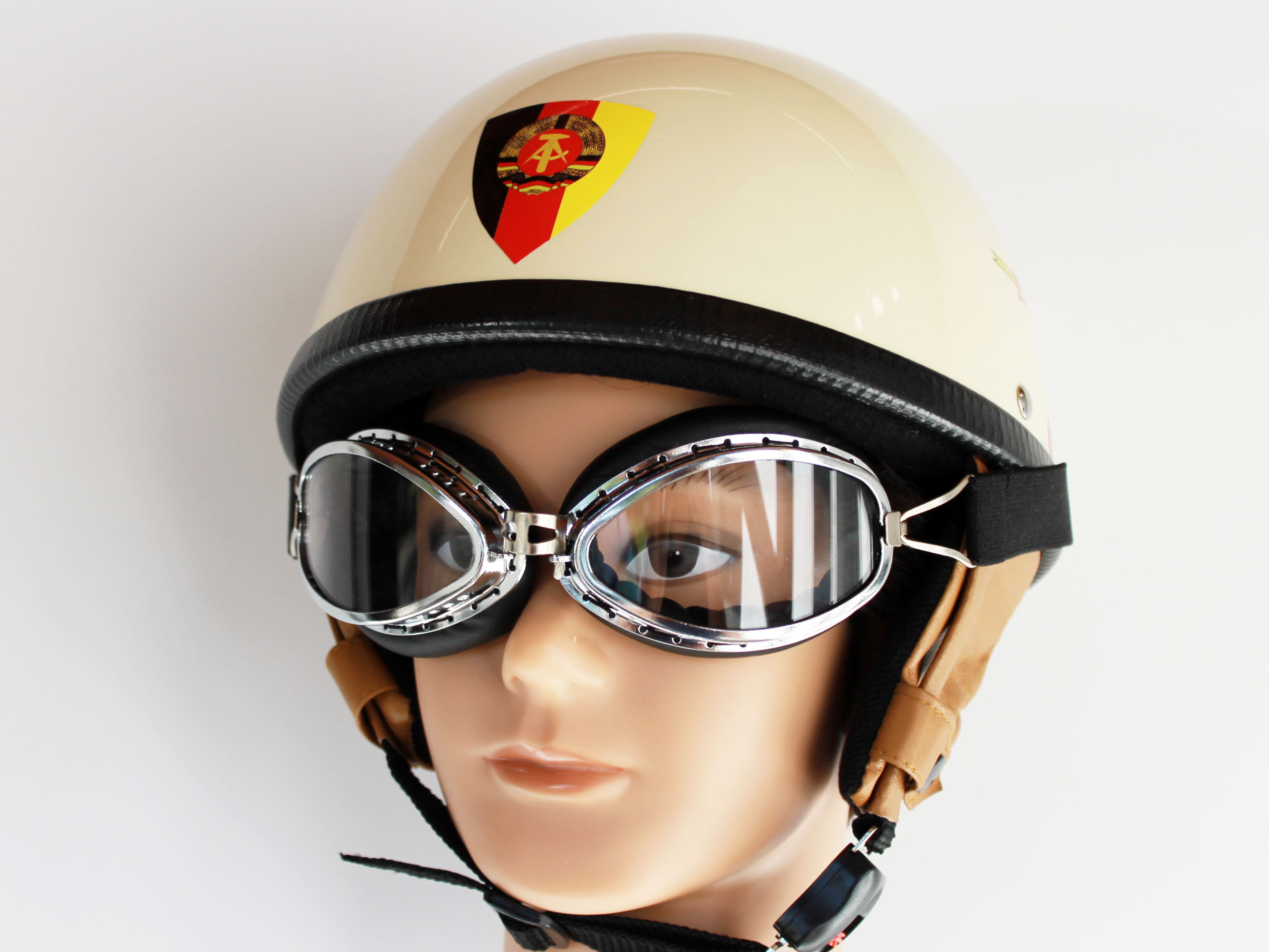 Halbschale Brille für DDR Moped Größe  XL Oldtimer Helm 