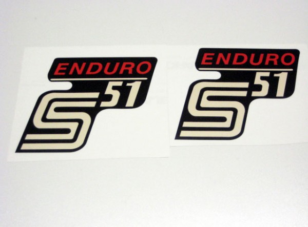 Aufklebersatz "S51 Enduro" schwarz rot im Original Design