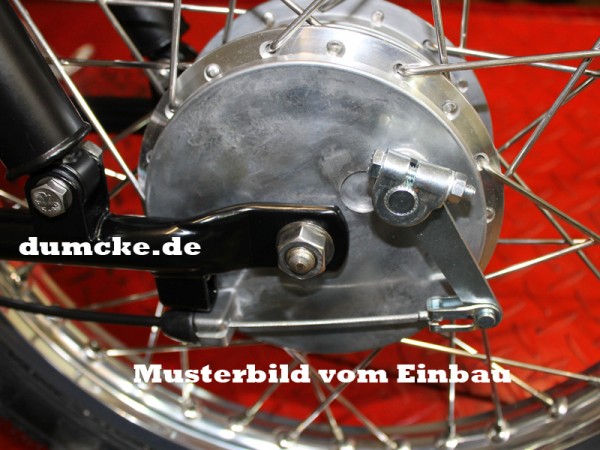 Bremsschild vorn Schwalbe - Umbau auf außenliegenden Bremszug