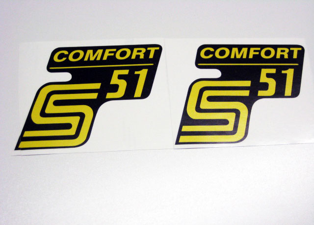 S51 Comfort (Gelb) Aufkleber Set Tank + Seitendeckel