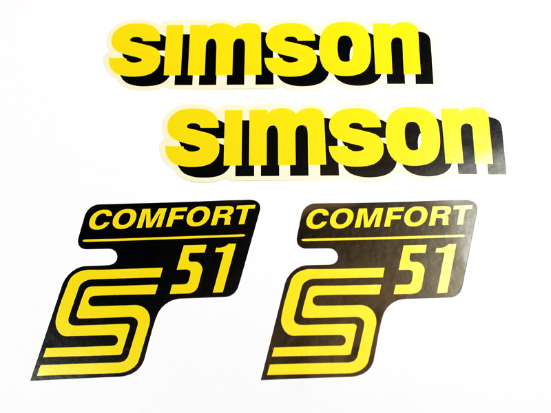 Dekorsatz Simson S51B IFA Electronic Retro Aufkleber Set Schwarz Weiss –