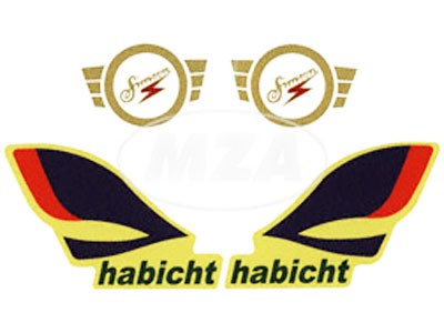Aufklebersatz Habicht Rahmen und Tank im Original-Design