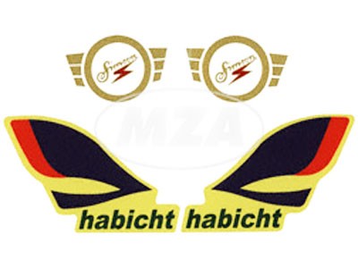 Aufklebersatz Habicht Rahmen und Tank im Original-Design