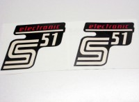 Aufklebersatz "S51 elektronic" schwarz rot im Original Design Aufklebersatz "S51 elektronic" schwarz rot im Original Design