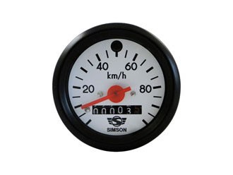 Tachometer 100 km/h mit BK, weißes Zifferblatt