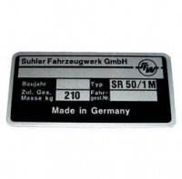 Typenschild SR50/1 Mofa 1992-1998 Typenschild SR50/1 Mofa 1992-1998