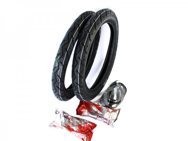 Slikreifensatz 2,75x16 Vee Rubber mit Schlauch und Felgenband