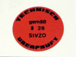 Nostalgie Aufkleber "technisch überprüft" rot