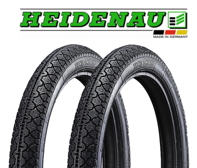 HEIDENAU Motorradreifen SET, 2 Stück – 2 3/4-16, K36/1, Tragfähigkeit 46 (170 Kg), Geschwindigkeitsindex J (100 Km/h)