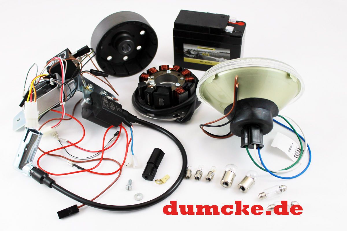 Profi Umrüstsatz Vape + Gel Akku + Scheinwerfer Streuscheibe Schwalbe  KR51/1 | Schwalbe KR51/1 | Zündanlage VAPE | Elektronik | Simson
