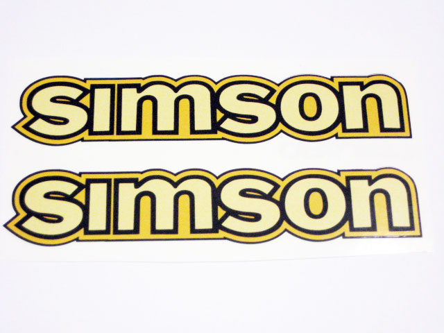 Aufklebersatz SIMSON Tank S50 gelb im Original Design, Aufkleber original  Look, Aufkleber/Schriftzüge, Simson
