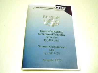Simson Ersatzteile Katalog Schwalbe KR51/1 & Star SR4-2/1