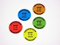 Nostalgie Aufklebersatz rot, grün, blau, gelb, braun "technisch überprüft" Nostalgie Aufklebersatz rot, grün, blau, gelb, braun "technisch überprüft"