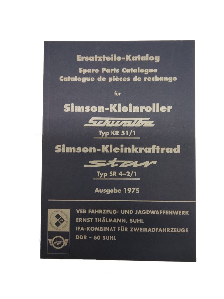 Simson Ersatzteile Katalog Schwalbe KR51/1 & Star SR4-2/1